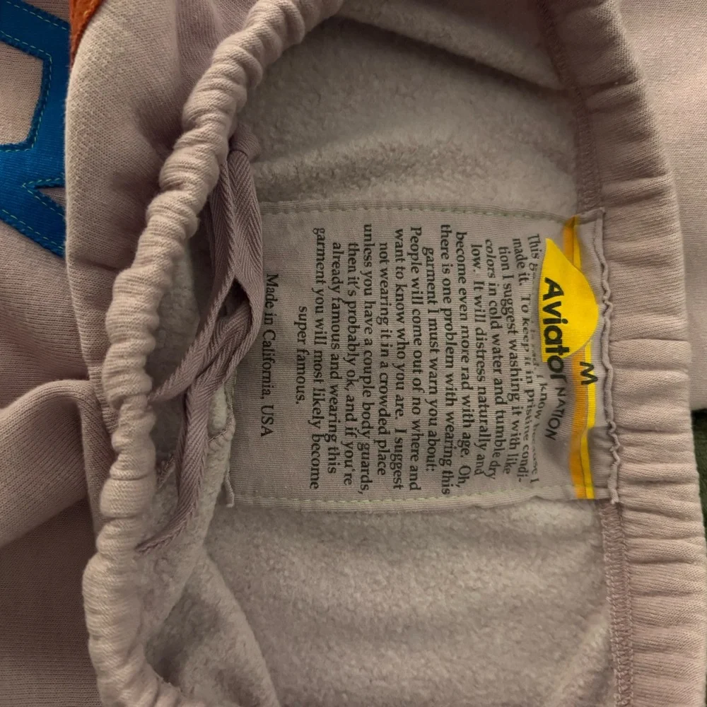 Aviator Nation mauve stitched set. Small hoodie, medium joggers. - Picture 3 of 4